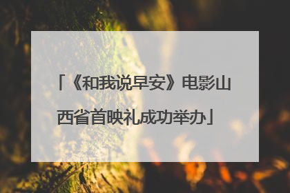 《和我说早安》电影山西省首映礼成功举办