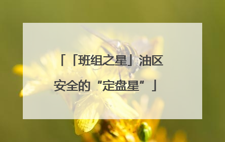 「班组之星」油区安全的“定盘星”