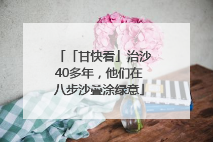 「甘快看」治沙40多年，他们在八步沙叠涂绿意