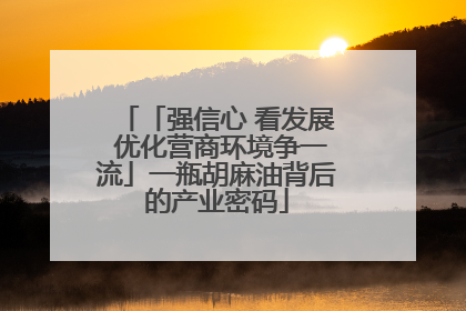 「强信心 看发展 优化营商环境争一流」一瓶胡麻油背后的产业密码