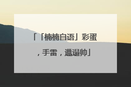「楠楠自语」彩蛋，手雷，邋遢帅