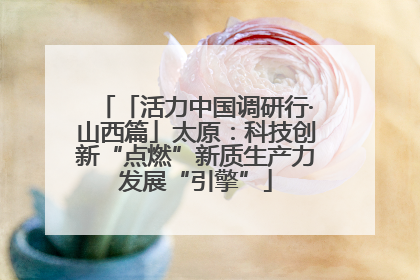 「活力中国调研行·山西篇」太原：科技创新“点燃”新质生产力发展“引擎”