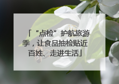“点检”护航旅游季，让食品抽检贴近百姓、走进生活