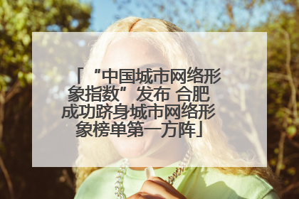 “中国城市网络形象指数”发布 合肥成功跻身城市网络形象榜单第一方阵