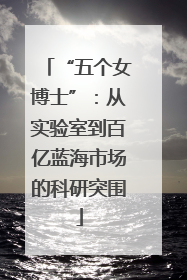 “五个女博士”：从实验室到百亿蓝海市场的科研突围