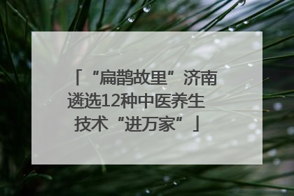 “扁鹊故里”济南遴选12种中医养生技术“进万家”