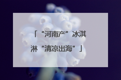 “河南产”冰淇淋“清凉出海”
