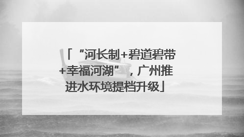 “河长制+碧道碧带+幸福河湖”，广州推进水环境提档升级