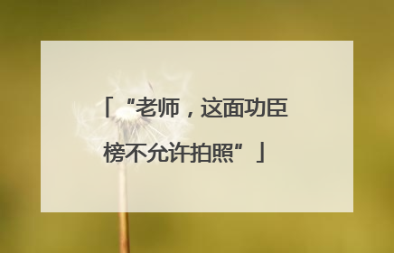 “老师，这面功臣榜不允许拍照”