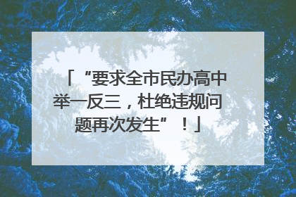 “要求全市民办高中举一反三，杜绝违规问题再次发生”！