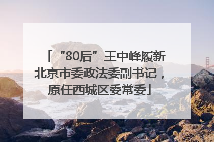 “80后”王中峰履新北京市委政法委副书记，原任西城区委常委