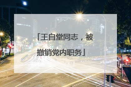 王自堂同志，被撤销党内职务