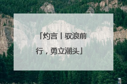 灼言丨驭浪前行，勇立潮头