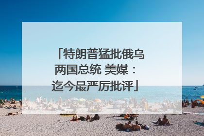特朗普猛批俄乌两国总统 美媒：迄今最严厉批评