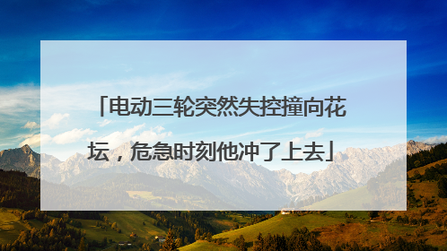 电动三轮突然失控撞向花坛，危急时刻他冲了上去