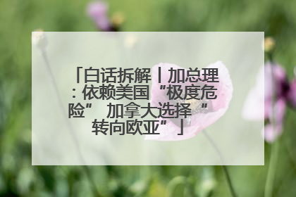 白话拆解丨加总理：依赖美国“极度危险” 加拿大选择“转向欧亚”