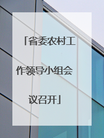 省委农村工作领导小组会议召开