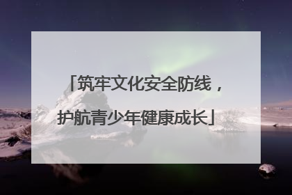 筑牢文化安全防线，护航青少年健康成长