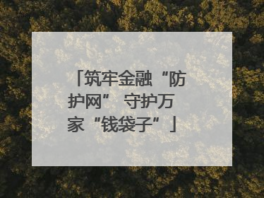 筑牢金融“防护网” 守护万家“钱袋子”