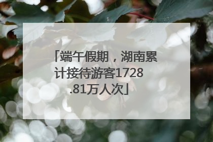 端午假期，湖南累计接待游客1728.81万人次