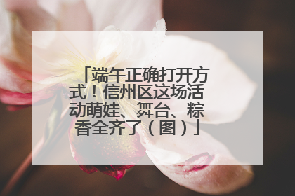 端午正确打开方式！信州区这场活动萌娃、舞台、粽香全齐了（图）