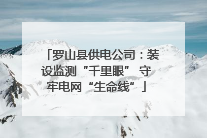 罗山县供电公司：装设监测“千里眼” 守牢电网“生命线”