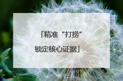 精准“打捞”锁定核心证据