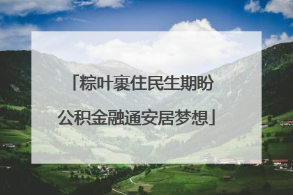 粽叶裹住民生期盼 公积金融通安居梦想