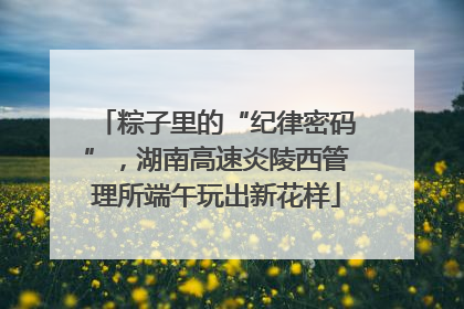粽子里的“纪律密码”，湖南高速炎陵西管理所端午玩出新花样