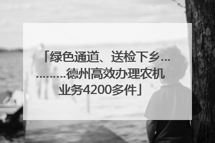 绿色通道、送检下乡…………德州高效办理农机业务4200多件