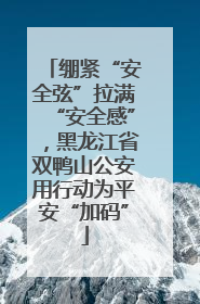 绷紧“安全弦”拉满“安全感”，黑龙江省双鸭山公安用行动为平安“加码”