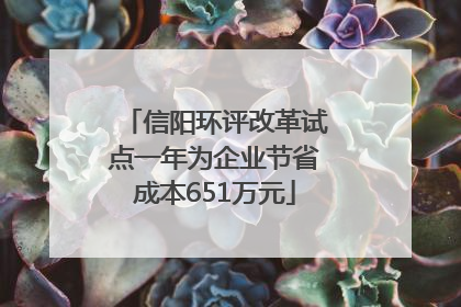 信阳环评改革试点一年为企业节省成本651万元