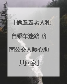 俩耄耋老人独自乘车迷路 济南公交人暖心助其回家