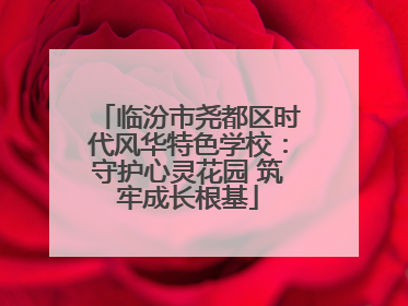 临汾市尧都区时代风华特色学校：守护心灵花园 筑牢成长根基