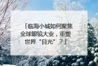 临海小城如何聚焦全球眼镜大业，重塑世界“目光”？