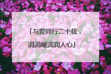与爱同行二十载，涓涓暖流润人心
