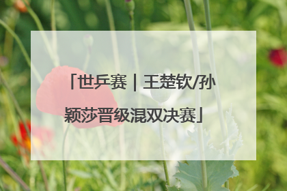 世乒赛｜王楚钦/孙颖莎晋级混双决赛