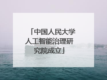 中国人民大学人工智能治理研究院成立