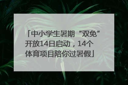 中小学生暑期“双免”开放14日启动，14个体育项目陪你过暑假