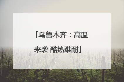 乌鲁木齐：高温来袭 酷热难耐