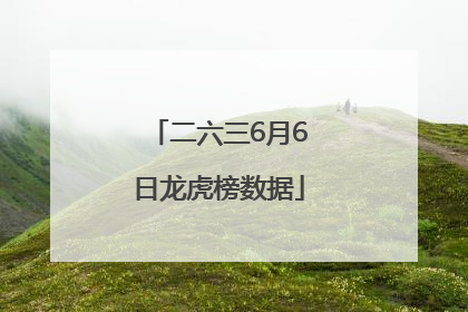 二六三6月6日龙虎榜数据