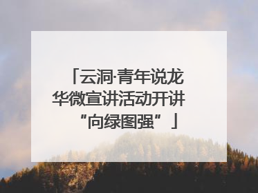 云洞·青年说龙华微宣讲活动开讲“向绿图强”