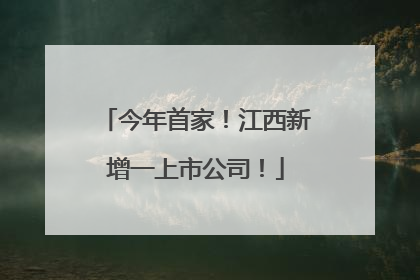 今年首家！江西新增一上市公司！