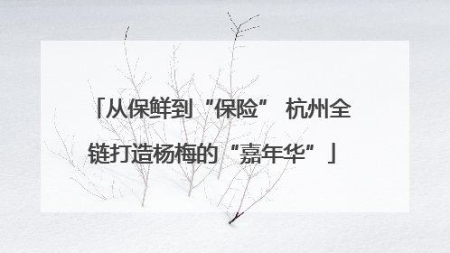 从保鲜到“保险” 杭州全链打造杨梅的“嘉年华”