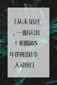 从未见过，一眼认出！相隔65年的相见令人动容