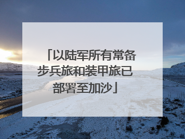 以陆军所有常备步兵旅和装甲旅已部署至加沙
