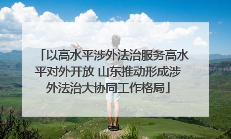 以高水平涉外法治服务高水平对外开放 山东推动形成涉外法治大协同工作格局