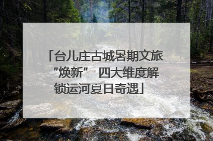台儿庄古城暑期文旅“焕新” 四大维度解锁运河夏日奇遇
