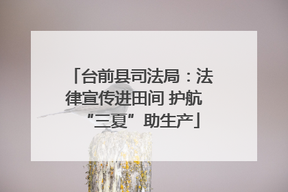 台前县司法局：法律宣传进田间 护航“三夏”助生产