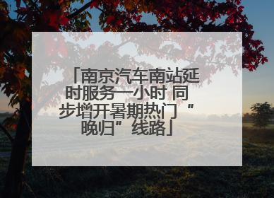 南京汽车南站延时服务一小时 同步增开暑期热门“晚归”线路